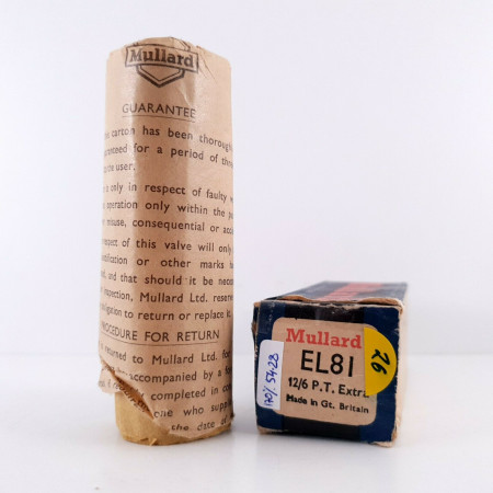 1 X EL81 MULLARD TUBE. 1960s PRODUCTION. 3 MICA. HIGH GAIN. 170%. 26. CH32