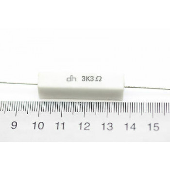CEMENTED CERAMIC RESISTOR 3,3 K 8W DH AXIAL NOS (New Old Stock) *1PC* U35 2