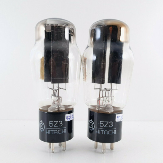 2 X 5Z3 HITACHI TUBE. 1950s JAPANESE PRODUCTION. MATCHED & BALANCED PAIR CT  ENA