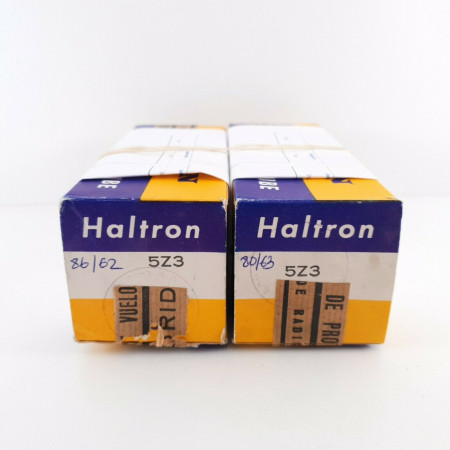 2 X 5Z3 HALTRON TUBE. 1950s ITALIAN PRODUCTION. MATCHED PAIR. CT  ENA
