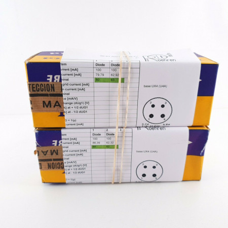 2 X 5Z3 HALTRON TUBE. 1950s ITALIAN PRODUCTION. MATCHED PAIR. CT  ENA