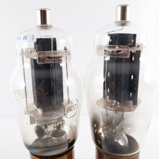 2 X 807 COSSOR TUBE. BLACK PLATES. USA. NOS/NIB.  CT  ENA