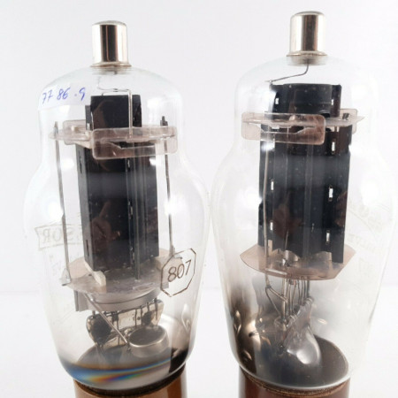 2 X 807 COSSOR TUBE. BLACK PLATES. USA. NOS/NIB.  CT  ENA