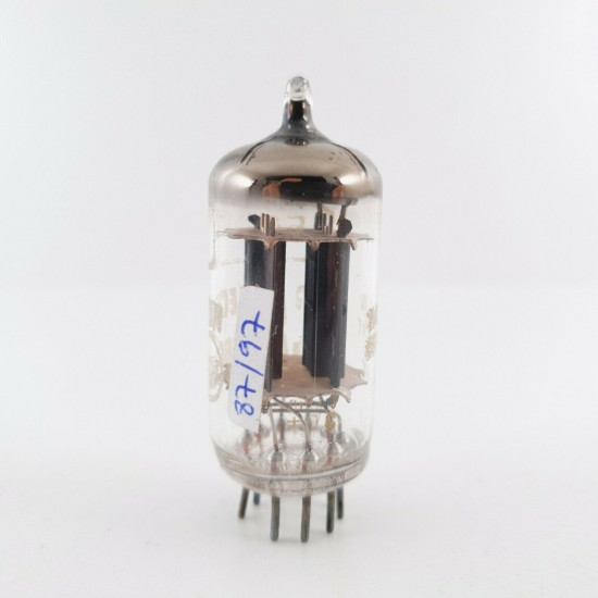 1 X ECC83 RCA TUBE. SIEMENS PRODUCTION. 17MM GREY LADDER PLATES. 1960s.  CT  ENA