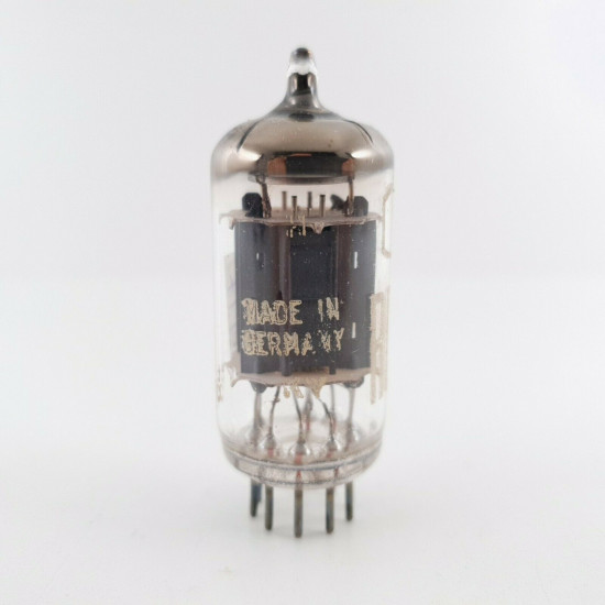 1 X ECC83 RCA TUBE. SIEMENS PRODUCTION. 17MM GREY LADDER PLATES. 1960s.  CT  ENA
