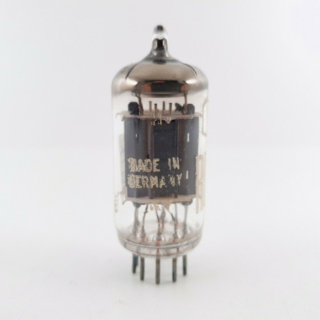 1 X ECC83 RCA TUBE. SIEMENS PRODUCTION. 17MM GREY LADDER PLATES. 1960s.  CT  ENA