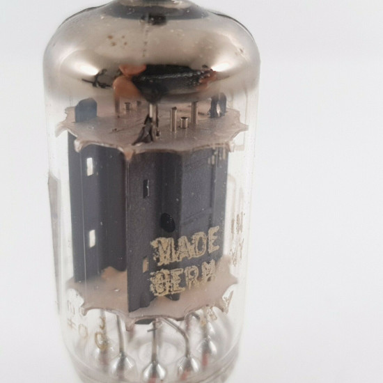 1 X ECC83 RCA TUBE. SIEMENS PRODUCTION. 17MM GREY LADDER PLATES. 1960s.  CT  ENA