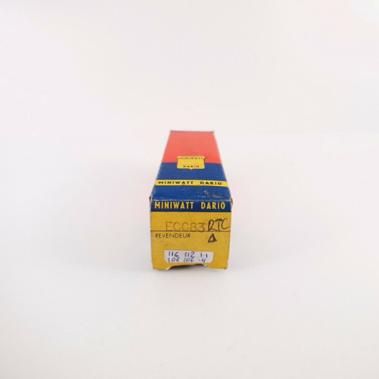 1 X ECC83 PHILIPS TUBE. RTC BRANDED. 1960s PROD DIMPLE GETTER. 116/108%. AA  ENA