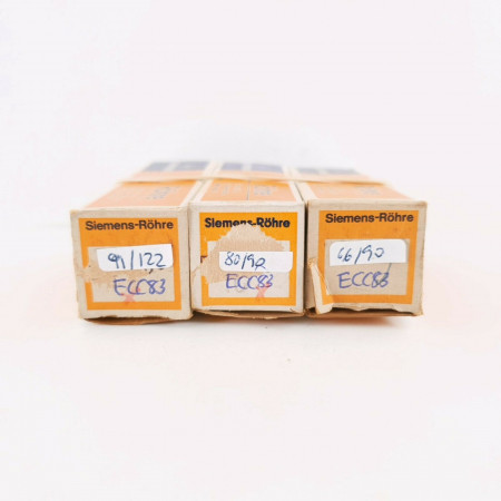 3 X ECC83 TUBE. SIEMENS BRAND. 1960s Siemens und Halske PRODUCTION. CJ  ENA