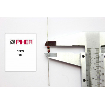 VINTAGE PIHER RESISTOR. 1/4W 1Ohm 1R *5 PC* NOS (New Old Stock)