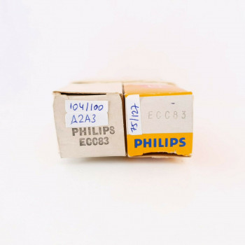 2 X ECC83 MULLARD & PHILIPS PROD. HALO /DIMPLE GETTER. 1960s PRODUCTION CK  ENA