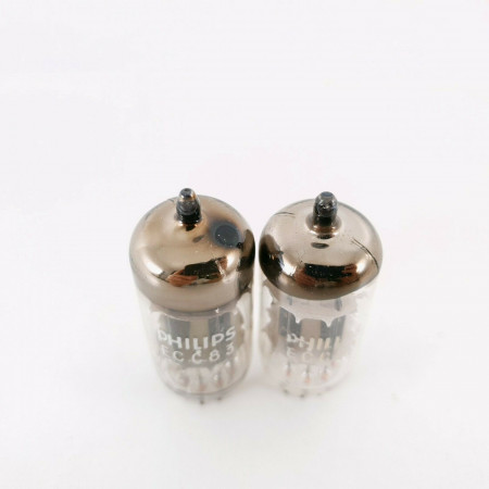 2 X ECC83 MULLARD & PHILIPS PROD. HALO /DIMPLE GETTER. 1960s PRODUCTION CK  ENA