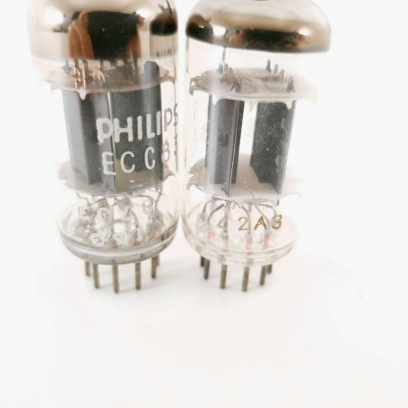2 X ECC83 MULLARD & PHILIPS PROD. HALO /DIMPLE GETTER. 1960s PRODUCTION CK  ENA