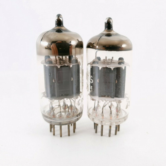 2 X ECC83 MULLARD & PHILIPS PROD. HALO /DIMPLE GETTER. 1960s PRODUCTION CK  ENA