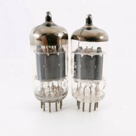 2 X ECC83 MULLARD & PHILIPS PROD. HALO /DIMPLE GETTER. 1960s PRODUCTION CK  ENA