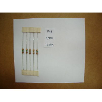 RESISTOR. 1/4W 1M8 1.8M 5% *8 PC* NEW