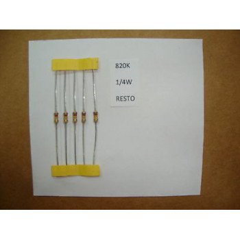 RESISTOR. 1/4W 820K 5% *8 PC* NEW