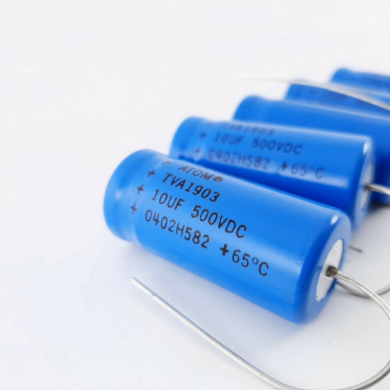 5 X 10uF 10% 500V SPRAGUE CAPACITOR ATOM. TVA1903. 41 CP  ENA