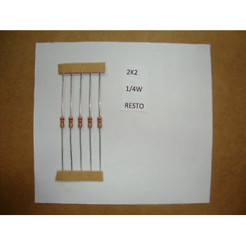 RESISTOR. 1/4W 2K2 2.2K 5% *8 PC* NEW