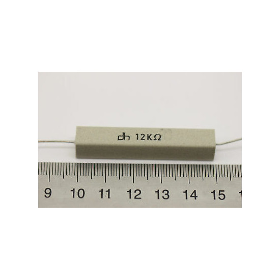 CEMENTED CERAMIC RESISTOR 12K 10W DH AXIAL NOS (New Old Stock) *1PC* U163