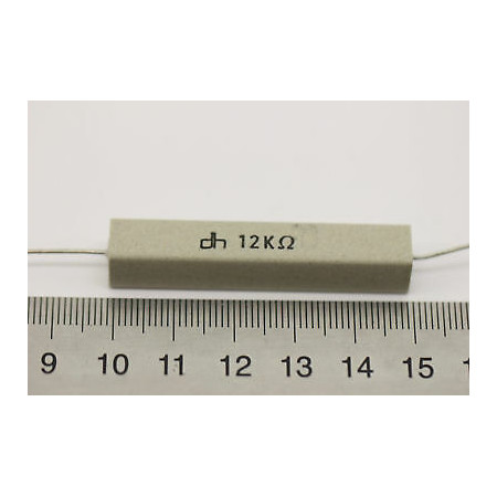 CEMENTED CERAMIC RESISTOR 12K 10W DH AXIAL NOS (New Old Stock) *1PC* U163