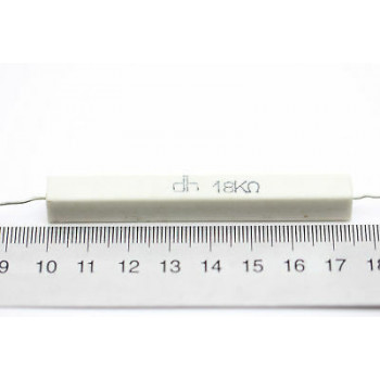 CEMENTED CERAMIC RESISTOR 18K 15W DH AXIAL NOS (New Old Stock) *1PC* U38 2