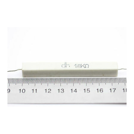 CEMENTED CERAMIC RESISTOR 18K 15W DH AXIAL NOS (New Old Stock) *1PC* U38