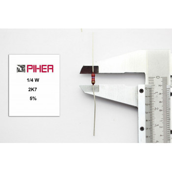 VINTAGE PIHER RESISTOR. 1/4W 2K7 5% *4 PC* NOS (New Old Stock)  RC66