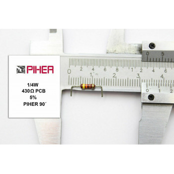 VINTAGE PIHER RESISTOR. 1/4W 430Ohm 430R PCB 5% *4 PC* 1990s F011021