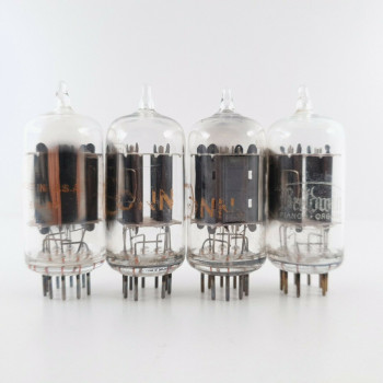 4 X 12AU7A RCA TUBE. CLEAR TOP. 17MM GREY LADDER PLATES. CT  ENA 2