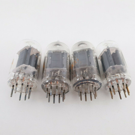 4 X 12AU7A RCA TUBE. CLEAR TOP. 17MM GREY LADDER PLATES. CT  ENA