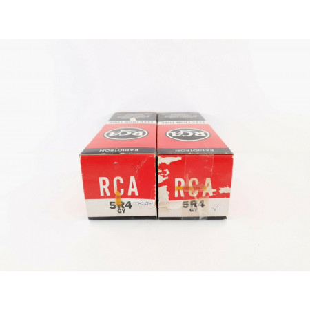 2 X 5R4 TUBE. RCA BRAND. BROWN BASE. BLACK PLATES. CA  ENA