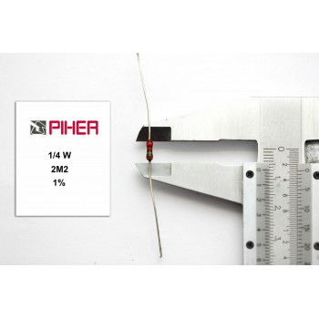 VINTAGE PIHER RESISTOR. 1/4W 2M2 1% *4 PC* NOS (New Old Stock)