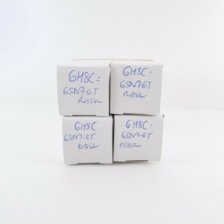 4 X 6H8C / 6SN7GT TUBE. RUSSIAN PRODUCTION. T PLATES. 2 MATCHED PAIRS.  CT  ENA