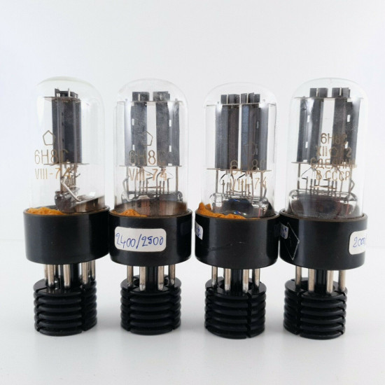 4 X 6H8C / 6SN7GT TUBE. RUSSIAN PRODUCTION. T PLATES. 2 MATCHED PAIRS.  CT  ENA