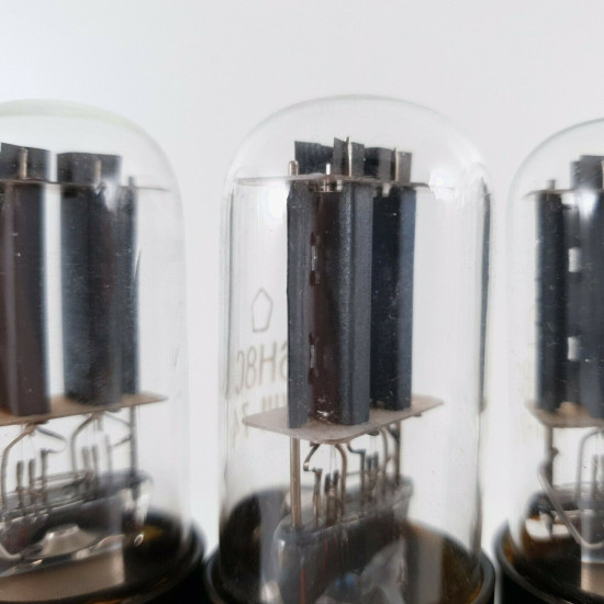 4 X 6H8C / 6SN7GT TUBE. RUSSIAN PRODUCTION. T PLATES. 2 MATCHED PAIRS.  CT  ENA