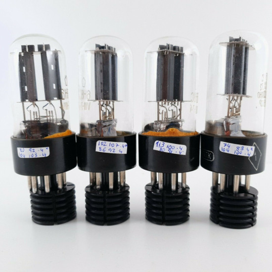 4 X 6H8C / 6SN7GT TUBE. RUSSIAN PRODUCTION. T PLATES. 2 MATCHED PAIRS.  CT  ENA