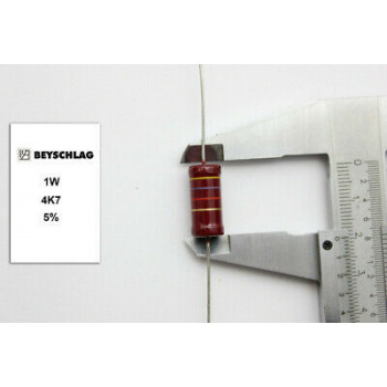 VINTAGE BEYSCHLAG RESISTOR. 1W 4K7 5% *1 PC* NOS RC1699
