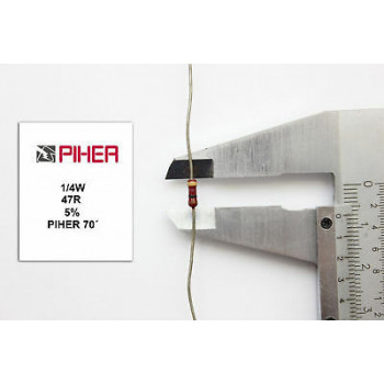 VINTAGE PIHER RESISTOR. 1/4W 47Ohm 47R 5% *4 PC* NEW ORIGINAL 1970´S + C202