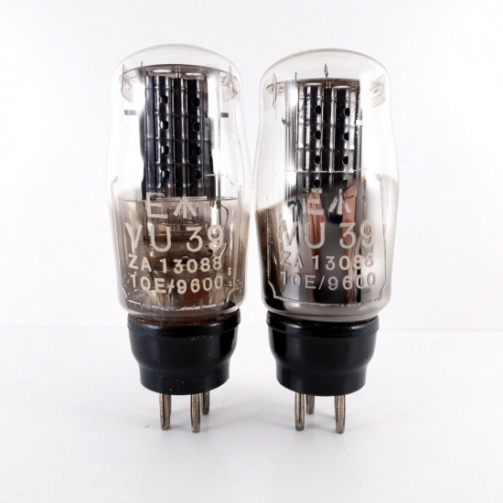 2 X VU39 TUBE. BLACK PLATES. 1940s PROD. AG  ENA