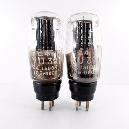 2 X VU39 TUBE. BLACK PLATES. 1940s PROD. AG  ENA