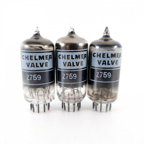 3 X Z759 TUBE. CHELMER BRAND. BLACK SMOKED GLASS. D-G CJ  ENA