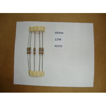 RESISTOR. 1/3W 39R 39Ohm 5% *8 PC* NEW