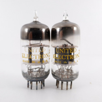 2 X 12AT7 / ECC81 UNITED TUBE. TILTED GETTER. 1970s PROD. MATCHED PAIR. CF  ENA 2