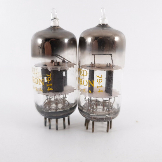 2 X 12AT7 / ECC81 UNITED TUBE. TILTED GETTER. 1970s PROD. MATCHED PAIR. CF  ENA