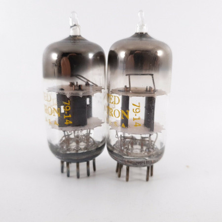 2 X 12AT7 / ECC81 UNITED TUBE. TILTED GETTER. 1970s PROD. MATCHED PAIR. CF  ENA