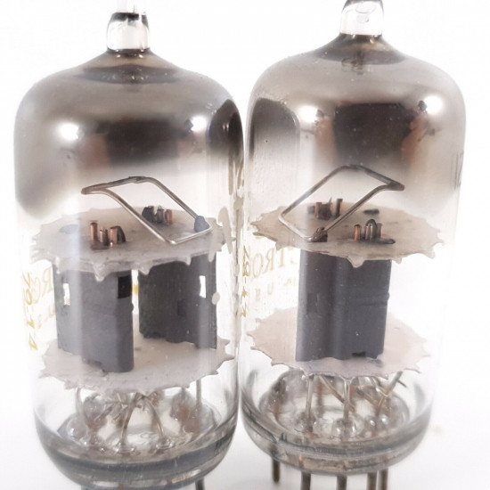 2 X 12AT7 / ECC81 UNITED TUBE. TILTED GETTER. 1970s PROD. MATCHED PAIR. CF  ENA