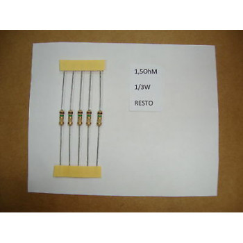 RESISTOR. 1/3W 1R5 1.5Ohm 5% *8 PC* NEW