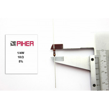 VINTAGE PIHER RESISTOR. 1/4W 18Ohm 18R 5% *4 PC* NOS (New Old Stock)