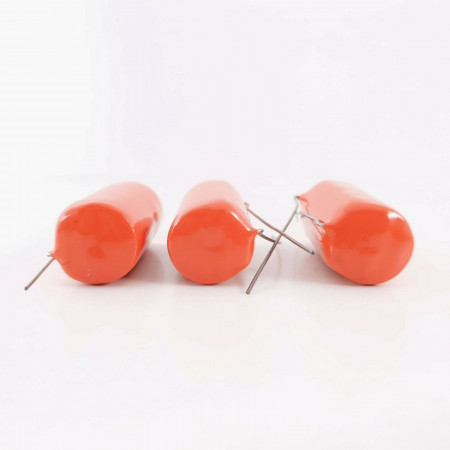 3 X 0.22uF 5% 600V SPRAGUE CAPACITOR ORANGE DROP. 715P600V. RADIAL. 22 CP  ENA